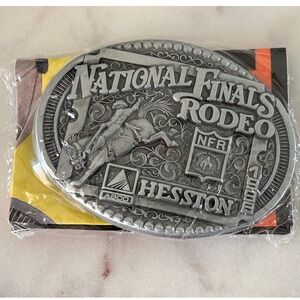 New in Package Vintage 1998 Hesston National Finals Rodeo NFR Belt Buckle AGCO